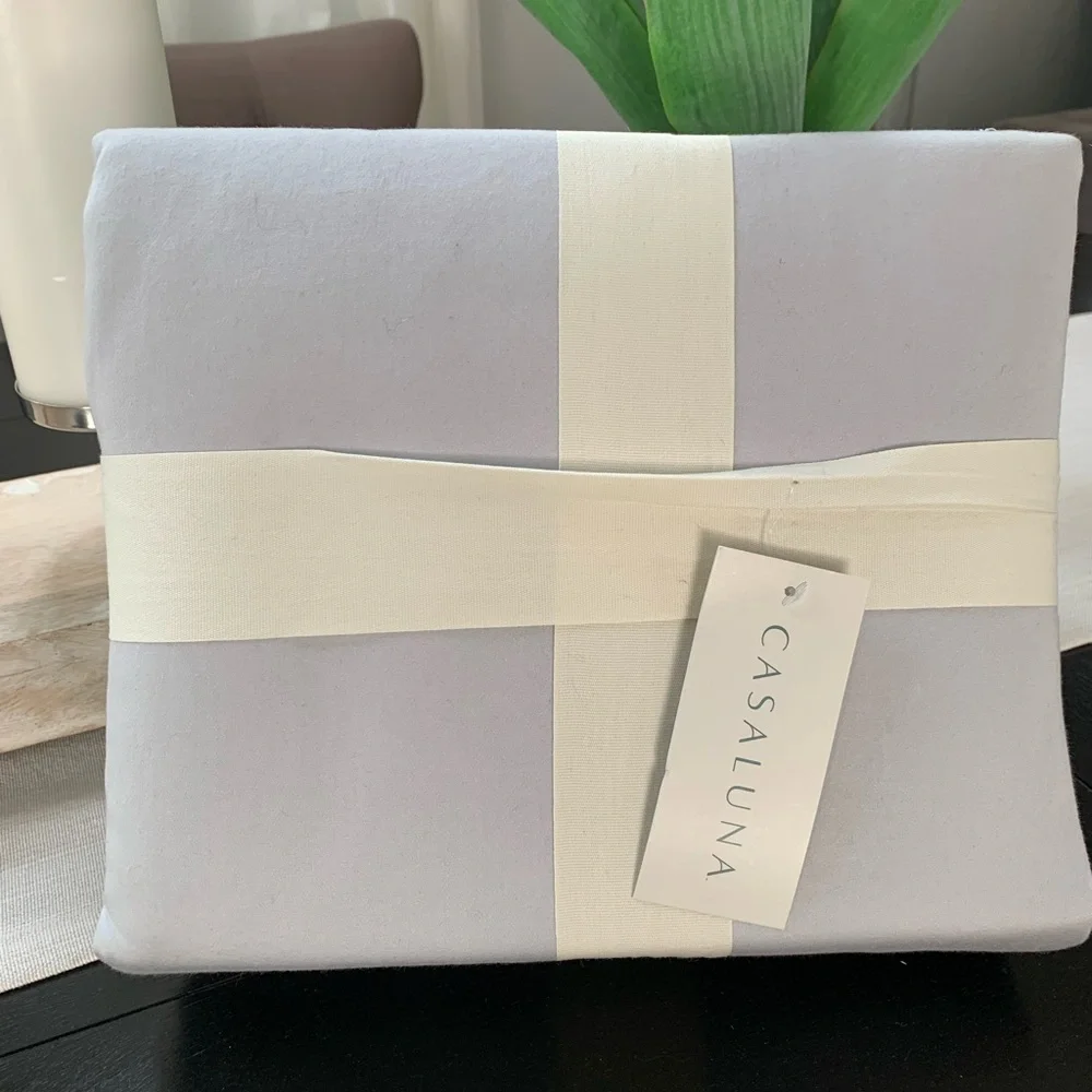 CASALUNA sateen duvet set-light gray-f/Queen